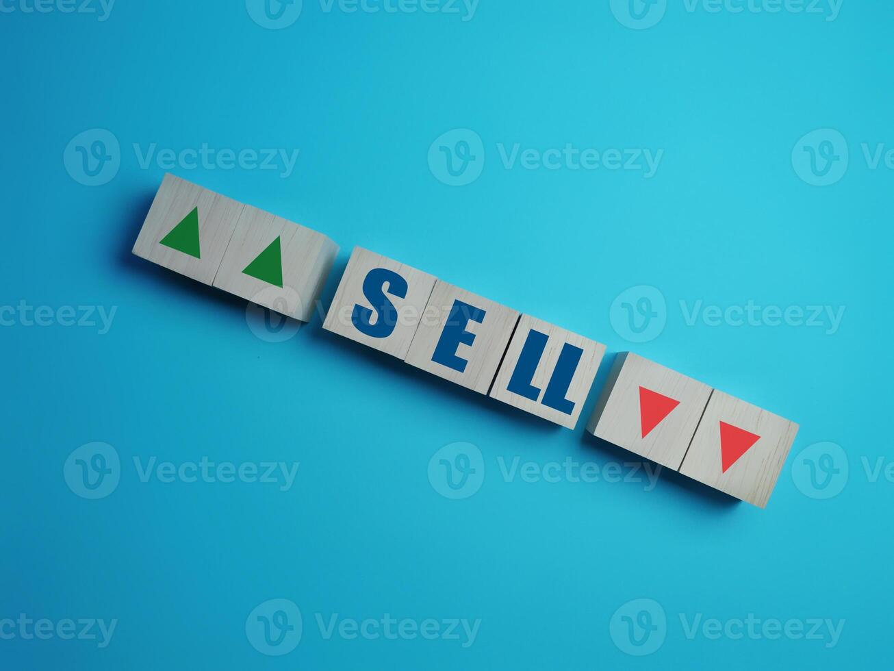 Stock market and exchange, sell and up and down arrow sign photo
