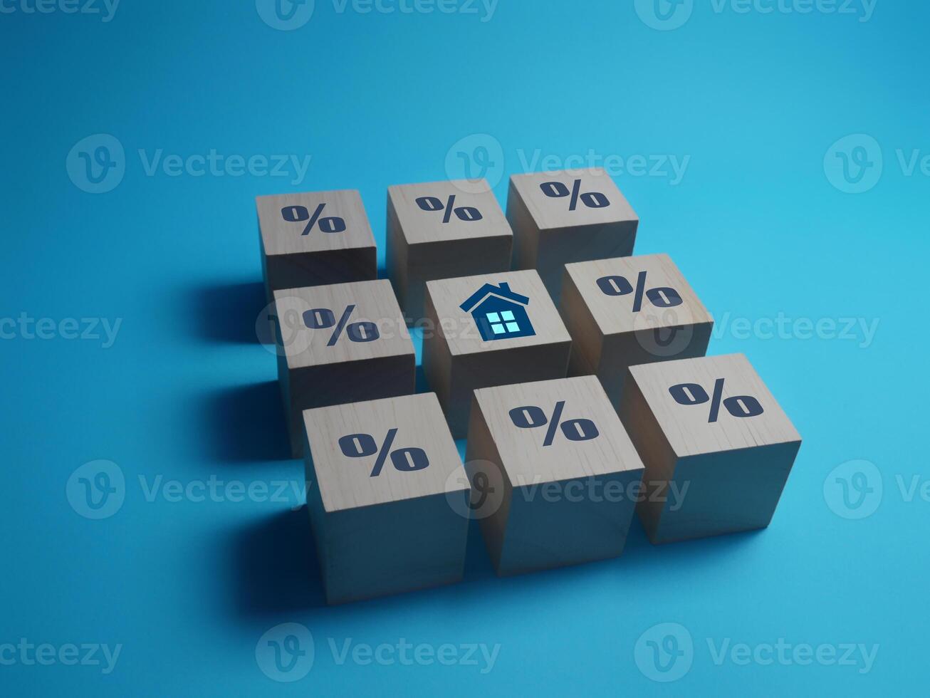 Home interest rate, inflation, loan, mortgage, tax, house icon and arrow pointing down, house and percentage photo