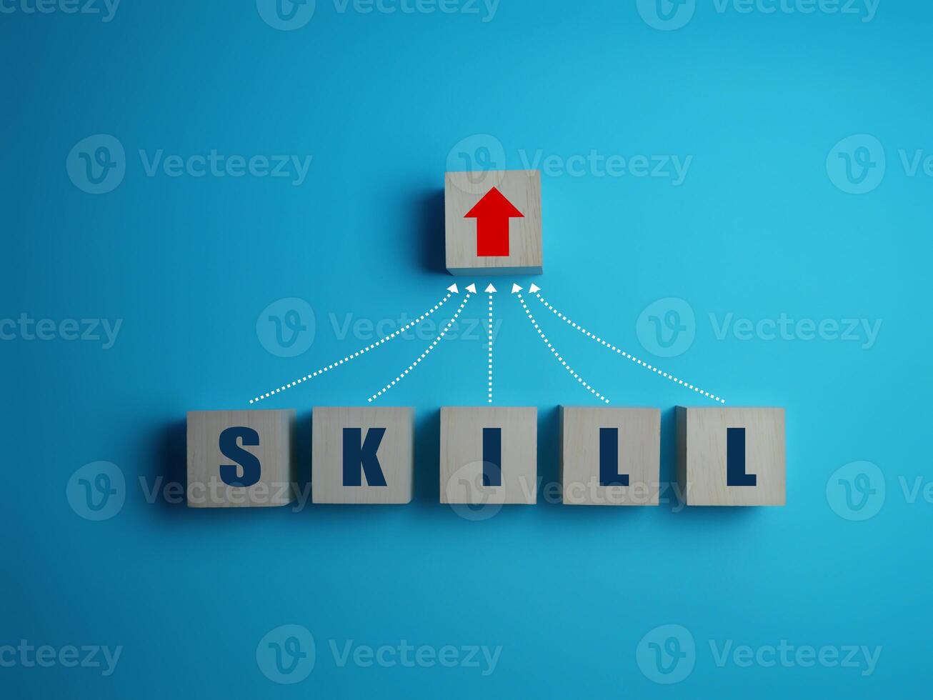 Increase skills, growth arrow with new skills. business concept photo