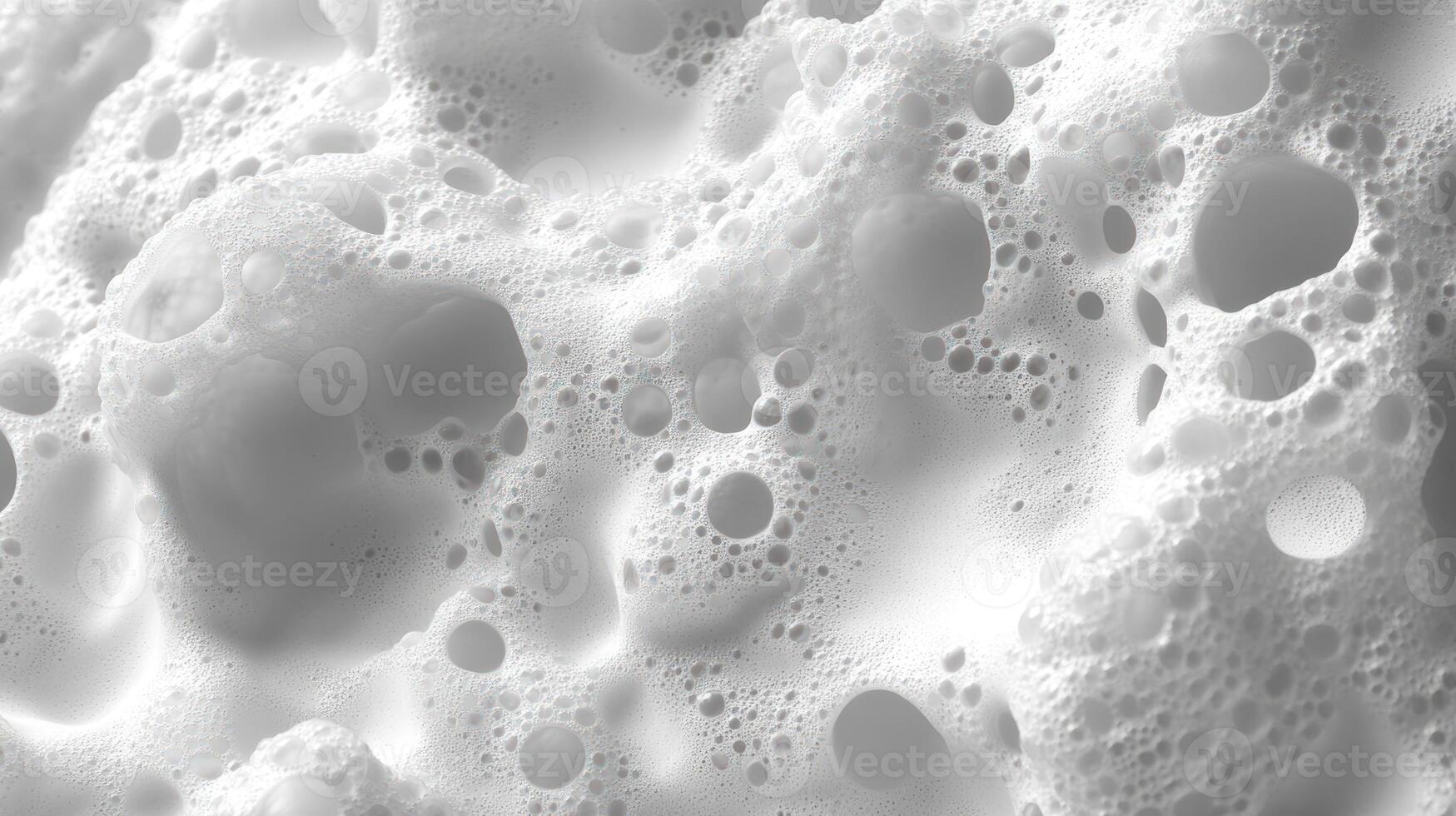 Frothy white foam creates captivating patterns as bubbles rise, inviting calmness and reflection photo