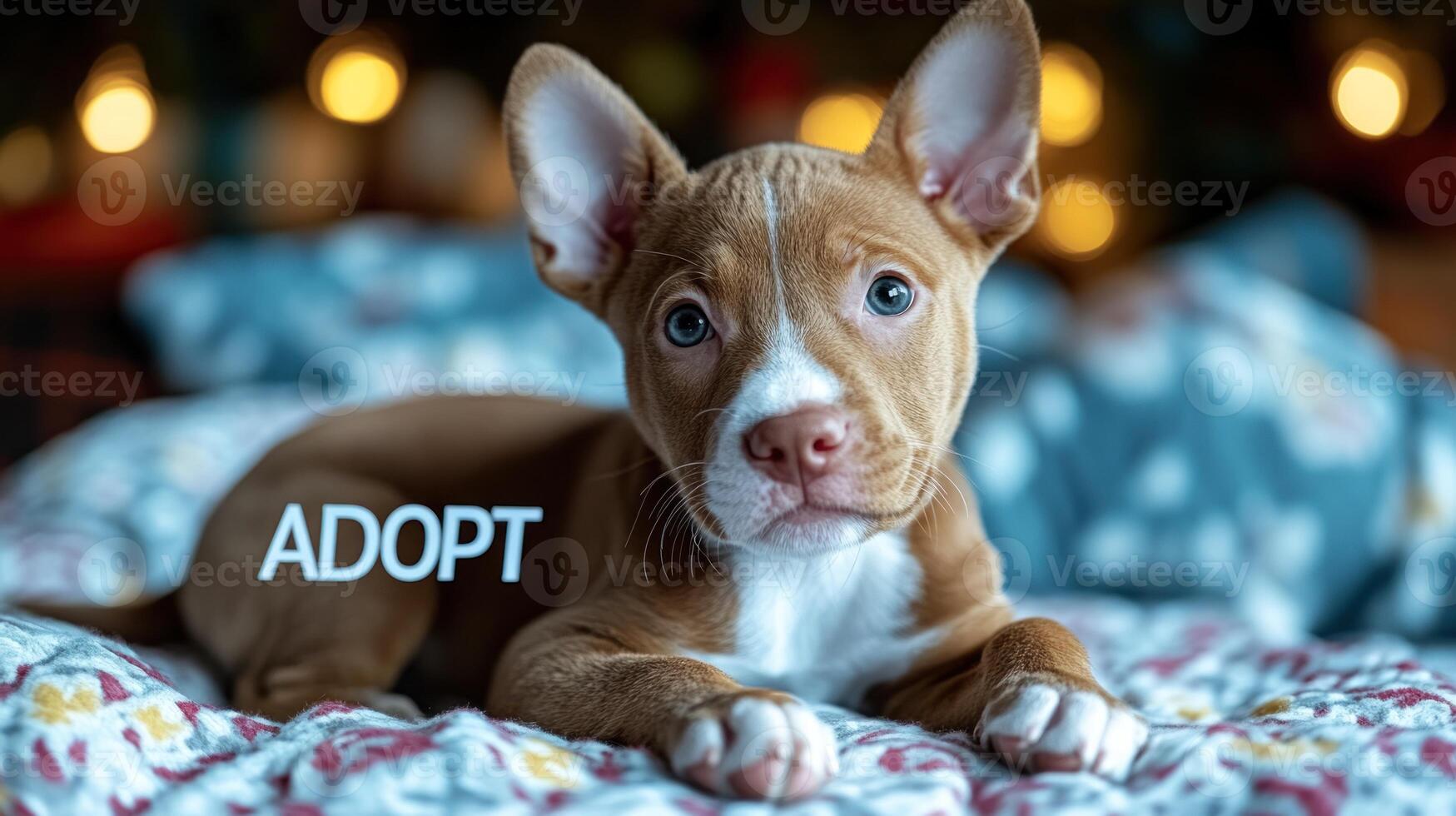 Cute puppy looking for a forever home with hopeful eyes and an inviting gaze photo