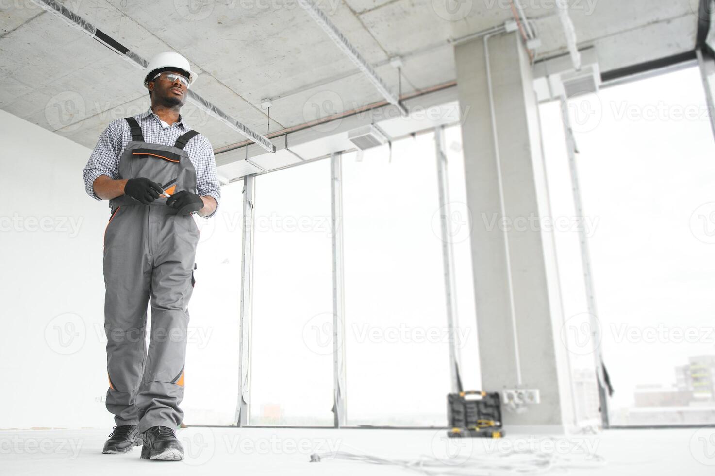 Portrait of a worker in a construction site photo