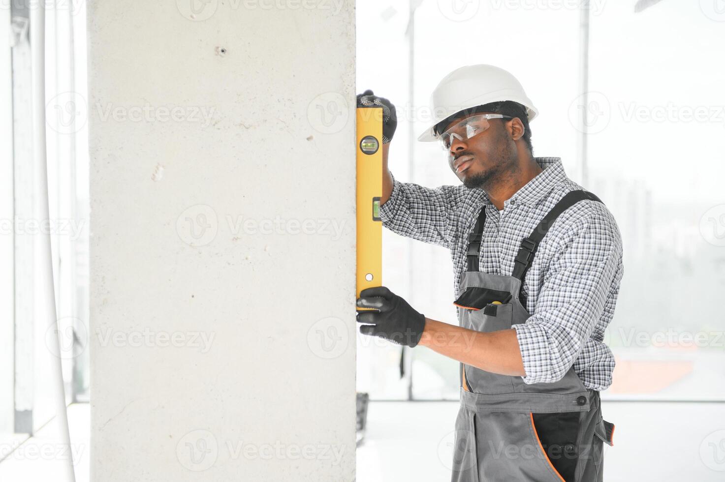 Portrait of a worker in a construction site photo
