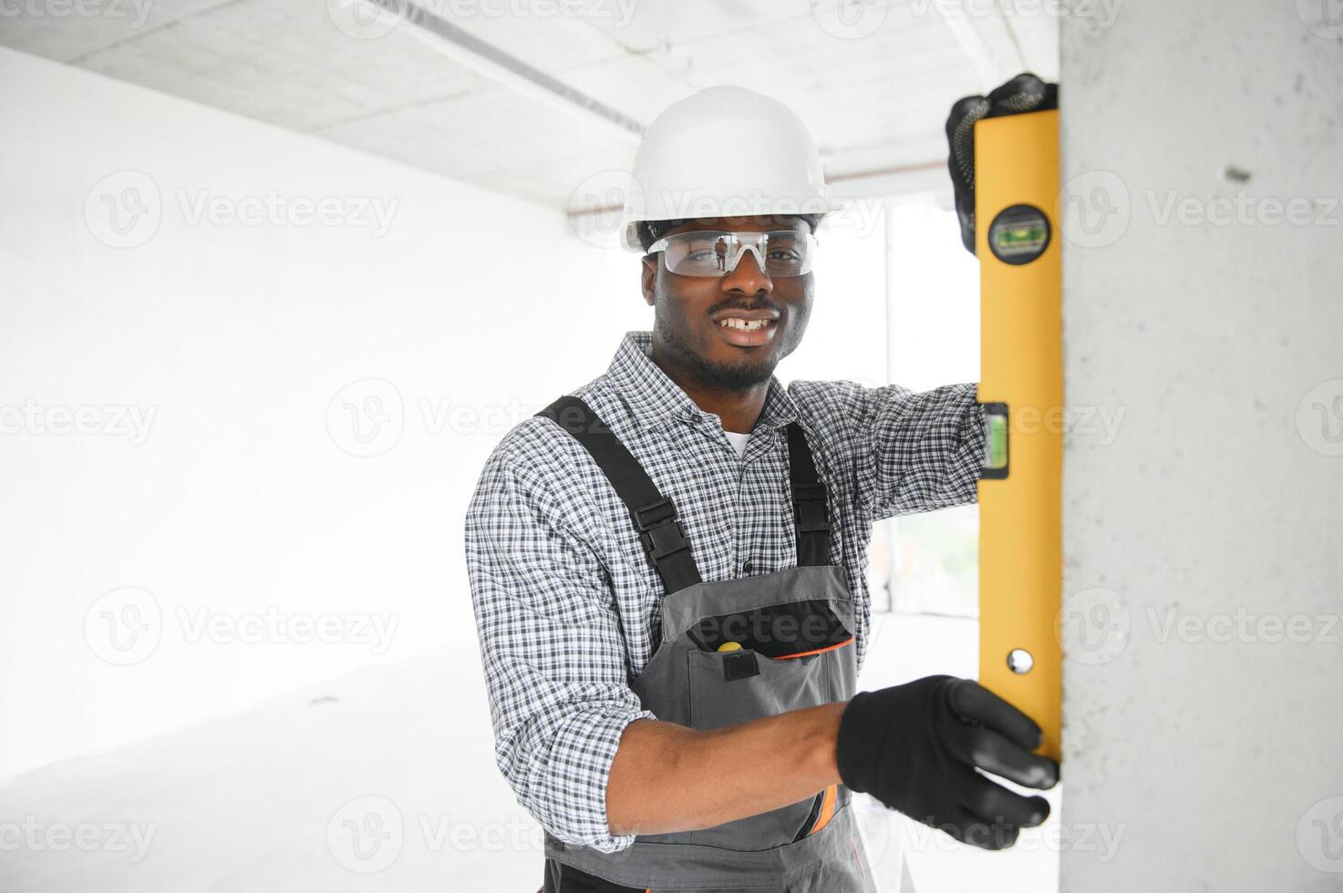 Portrait of a worker in a construction site photo