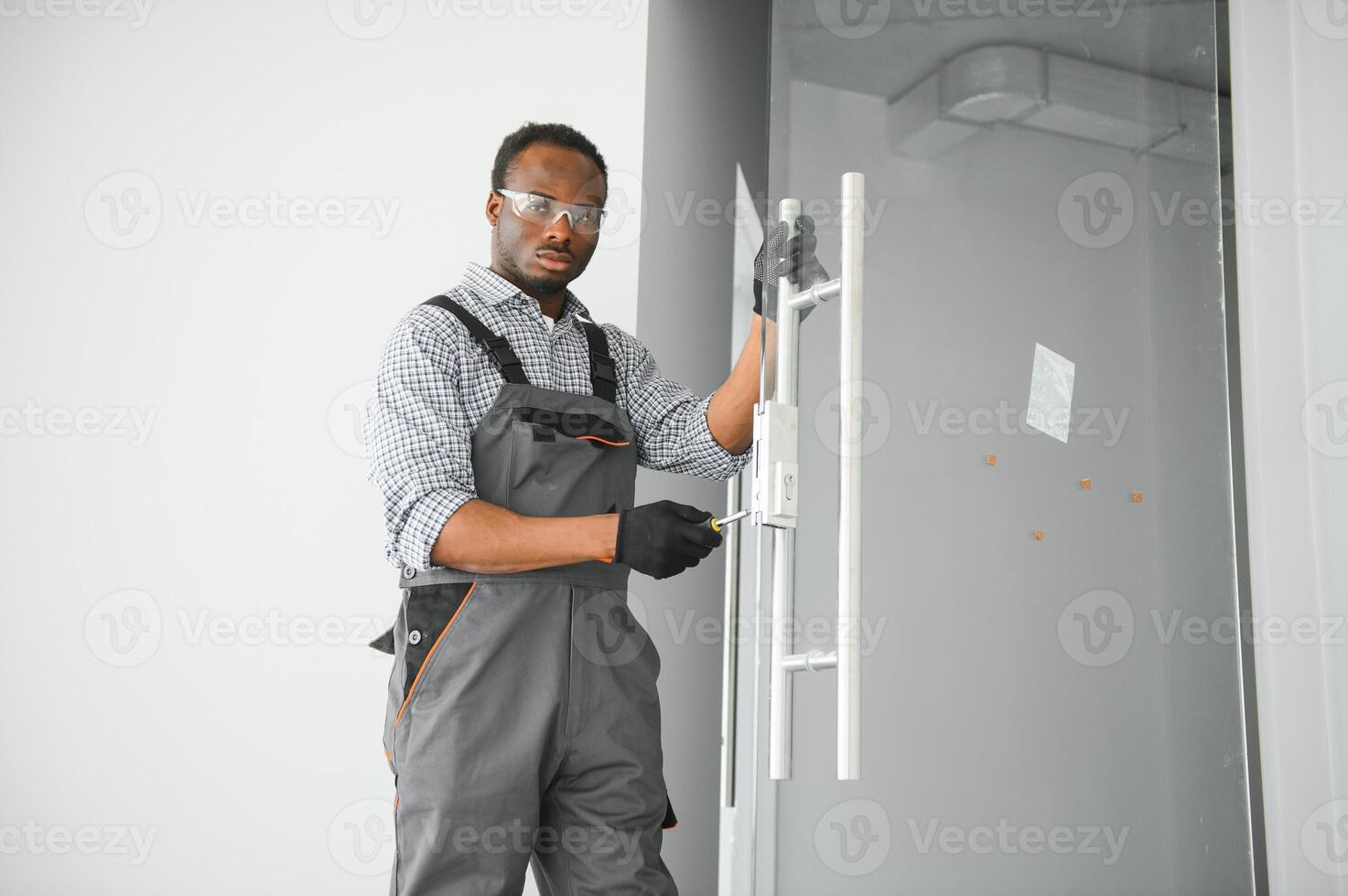 Portrait of a worker in a construction site photo