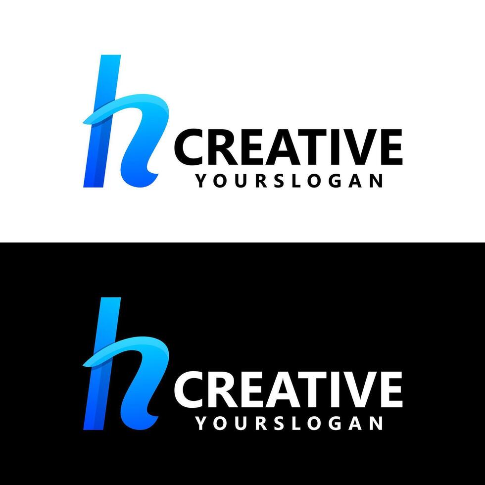 letter h colorful logo design vector
