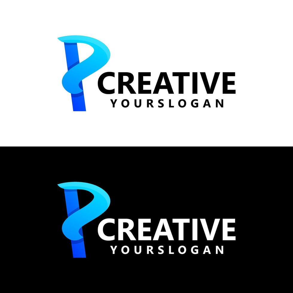 letter p colorful logo design vector