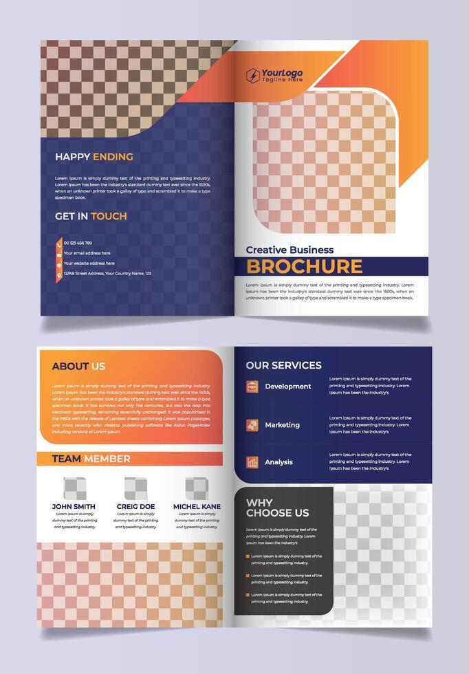 Corporate Bifold Brochure Design vector