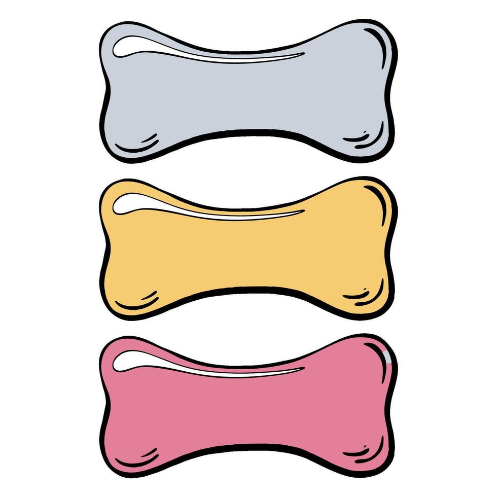 A Collection of Colorful Cartoon Dog Bones Featuring a Variety of Creative Designs and Styles. illustration. Pet shop vector