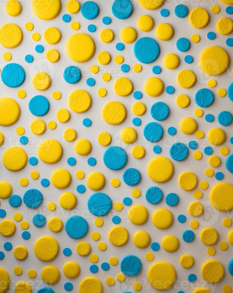A colorful background with yellow and blue dots photo