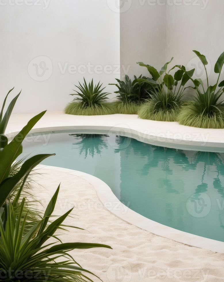 pool natural lagoon style pool with a sandy bottom and live aqua photo