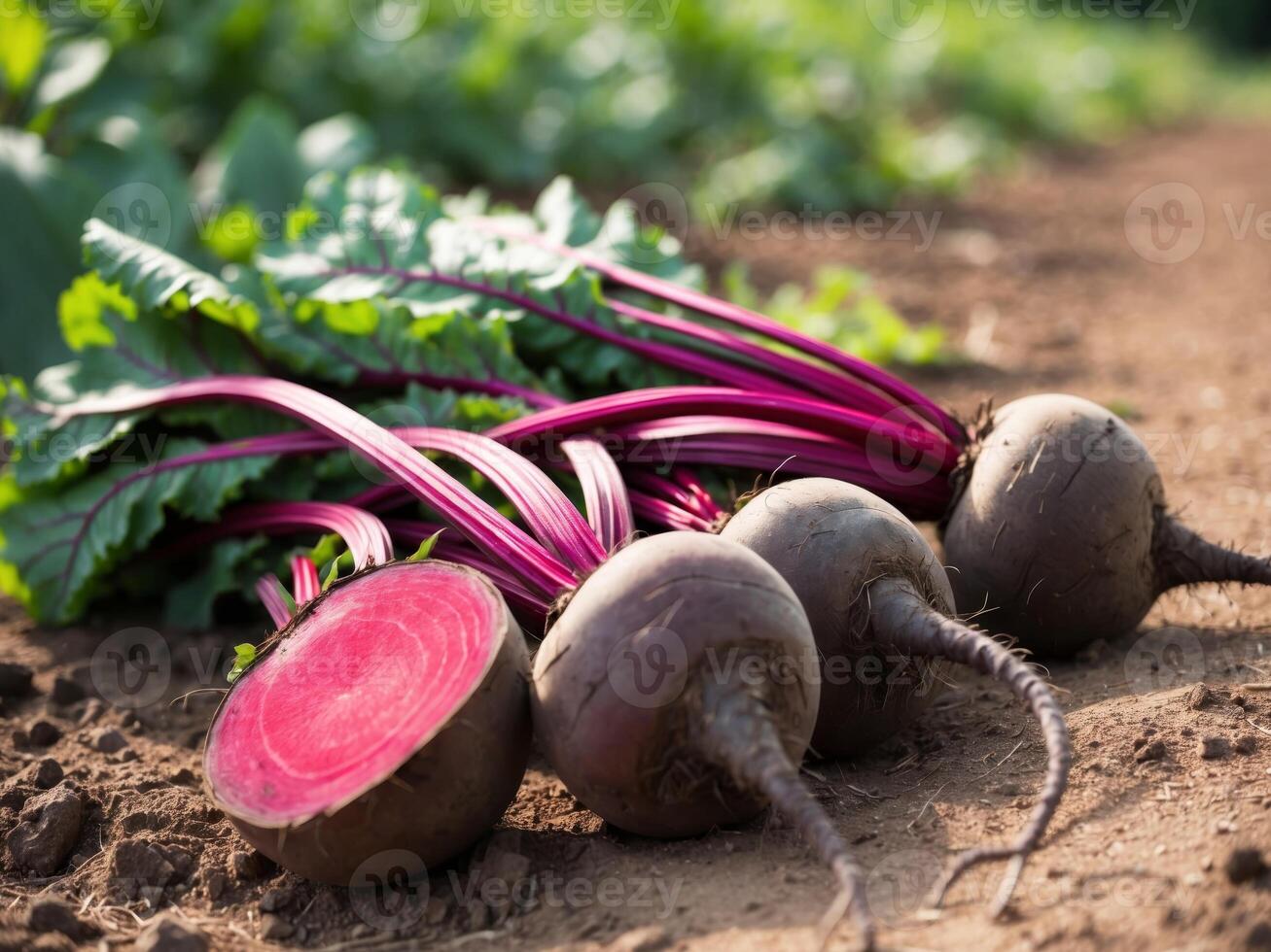 Beets are thriving in the soil of your local field and are ready to be transformed into delicious and nutritious natural foods. photo