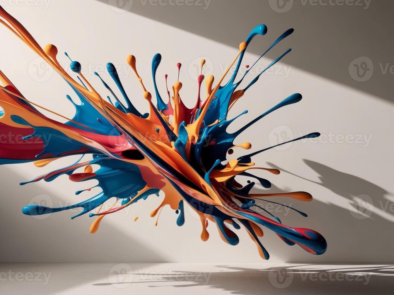 Vibrant Abstract Design with Colorful Splashes. photo