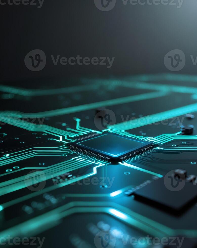 Glowing Circuit Board Technology Background Abstract Digital photo