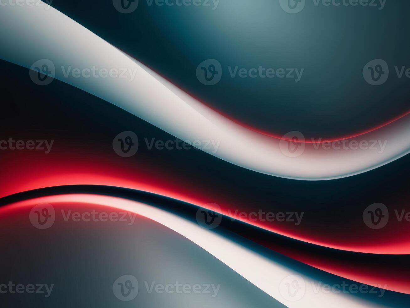 Abstract Digital Artwork with Smooth Gradients Dynamic Color Waves in Dark Blue White Bright Red. photo