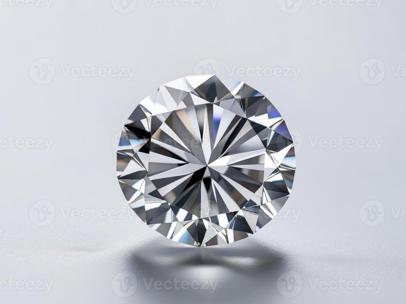 A Sparkling Diamond Gemstone With Precise Facets. photo
