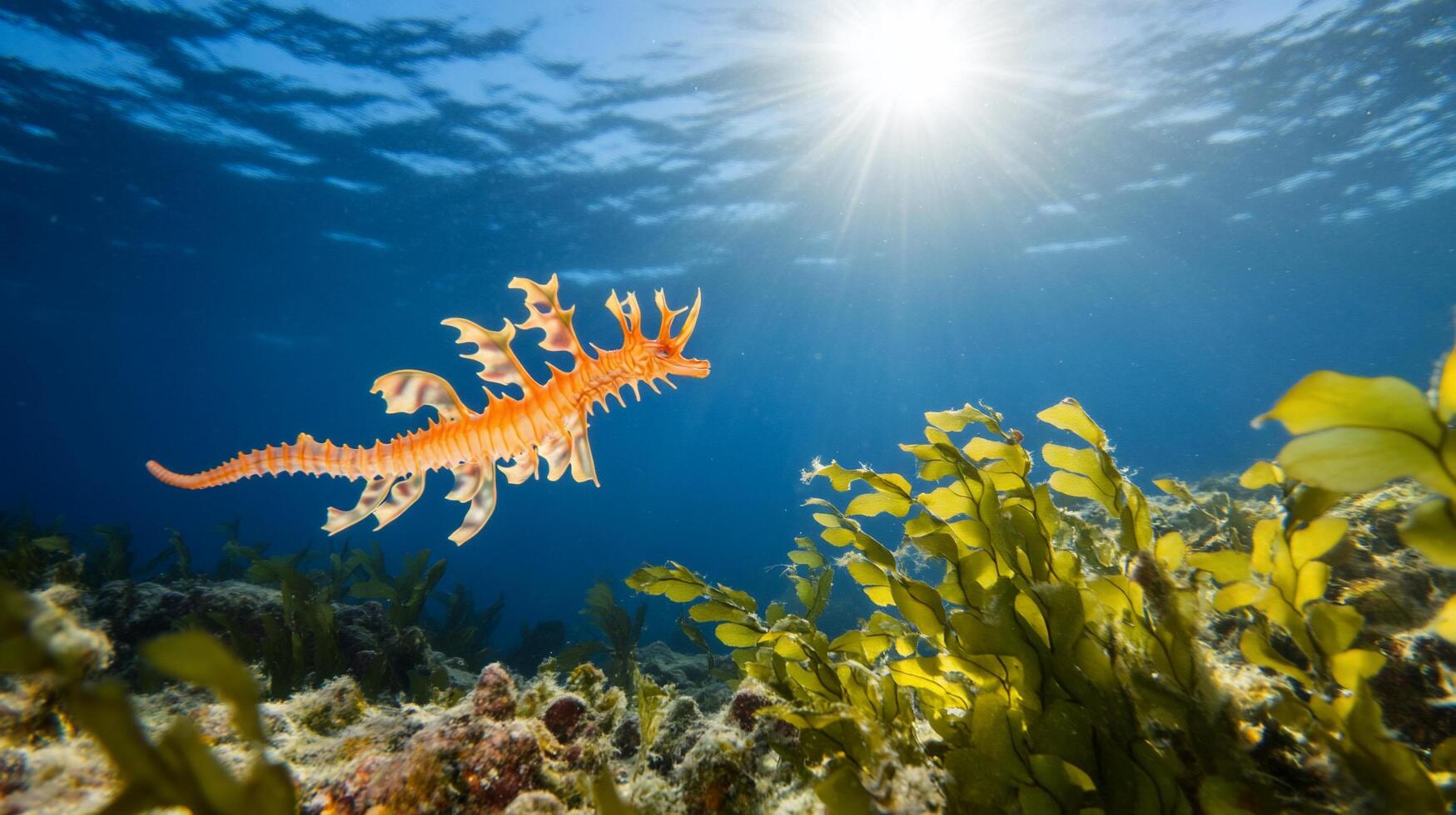 A vibrant underwater scene featuring a unique marine creature. photo