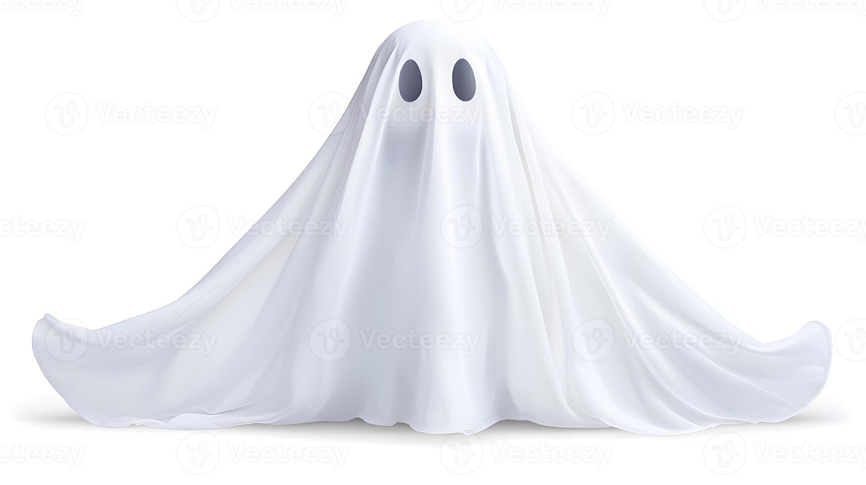 A white ghost with black eyes photo