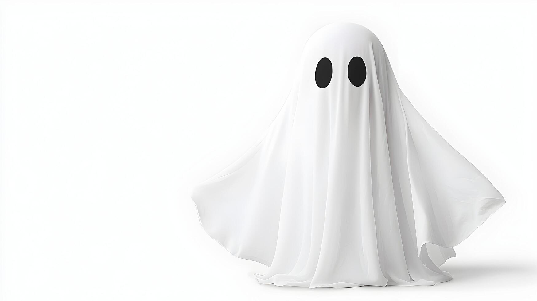 A white ghost with black eyes photo