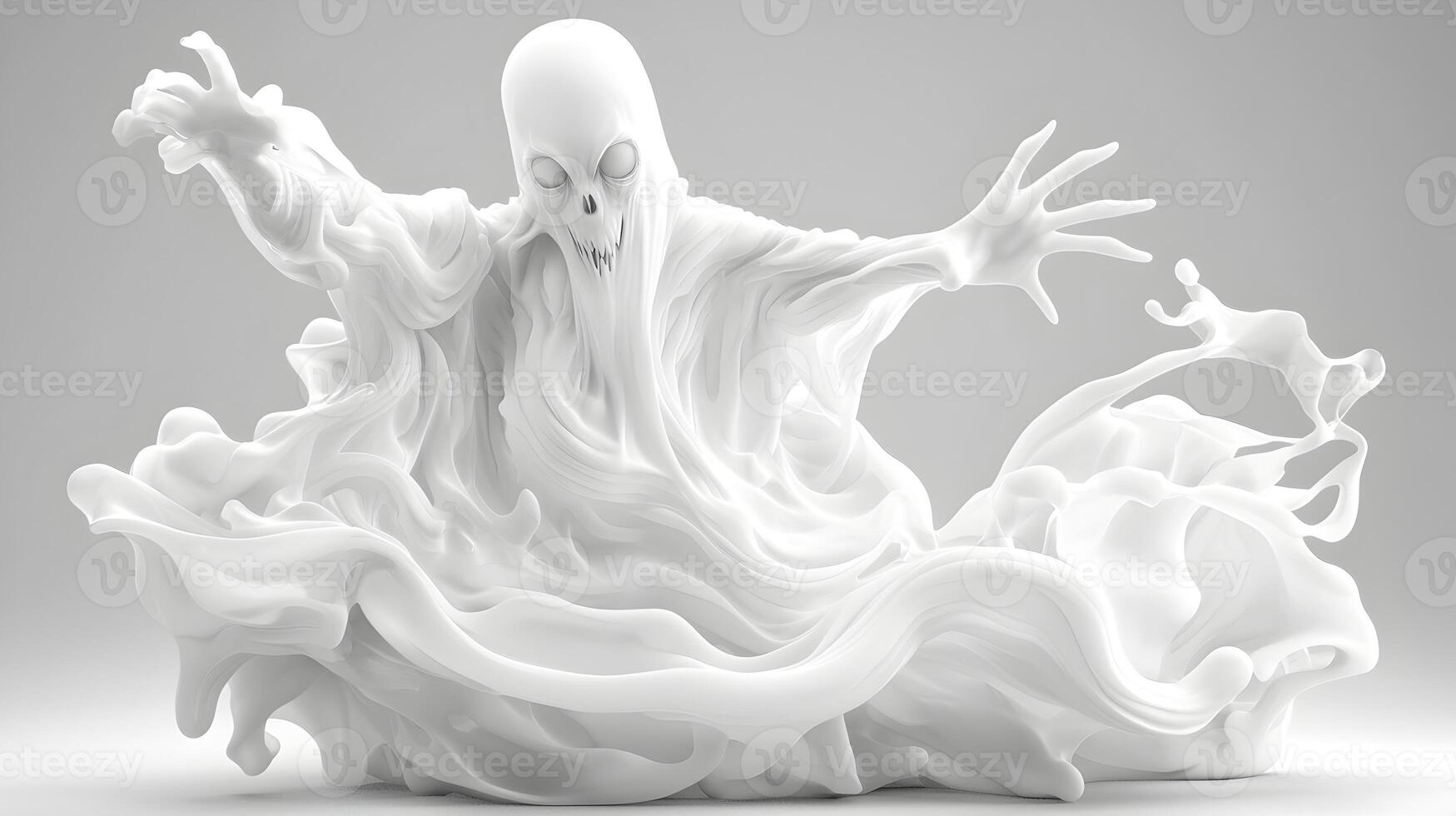 A white sheet of fabric with a skull on it photo