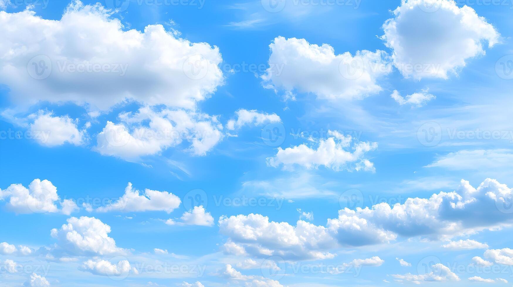 A blue sky with many clouds photo