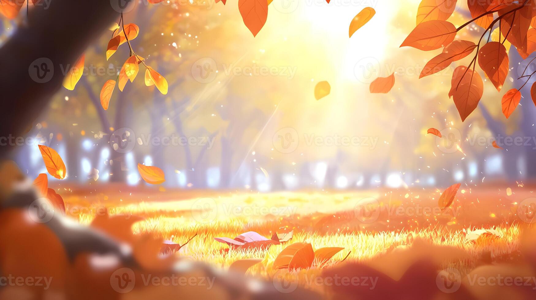 A field of golden wheat with a bright yellow background photo