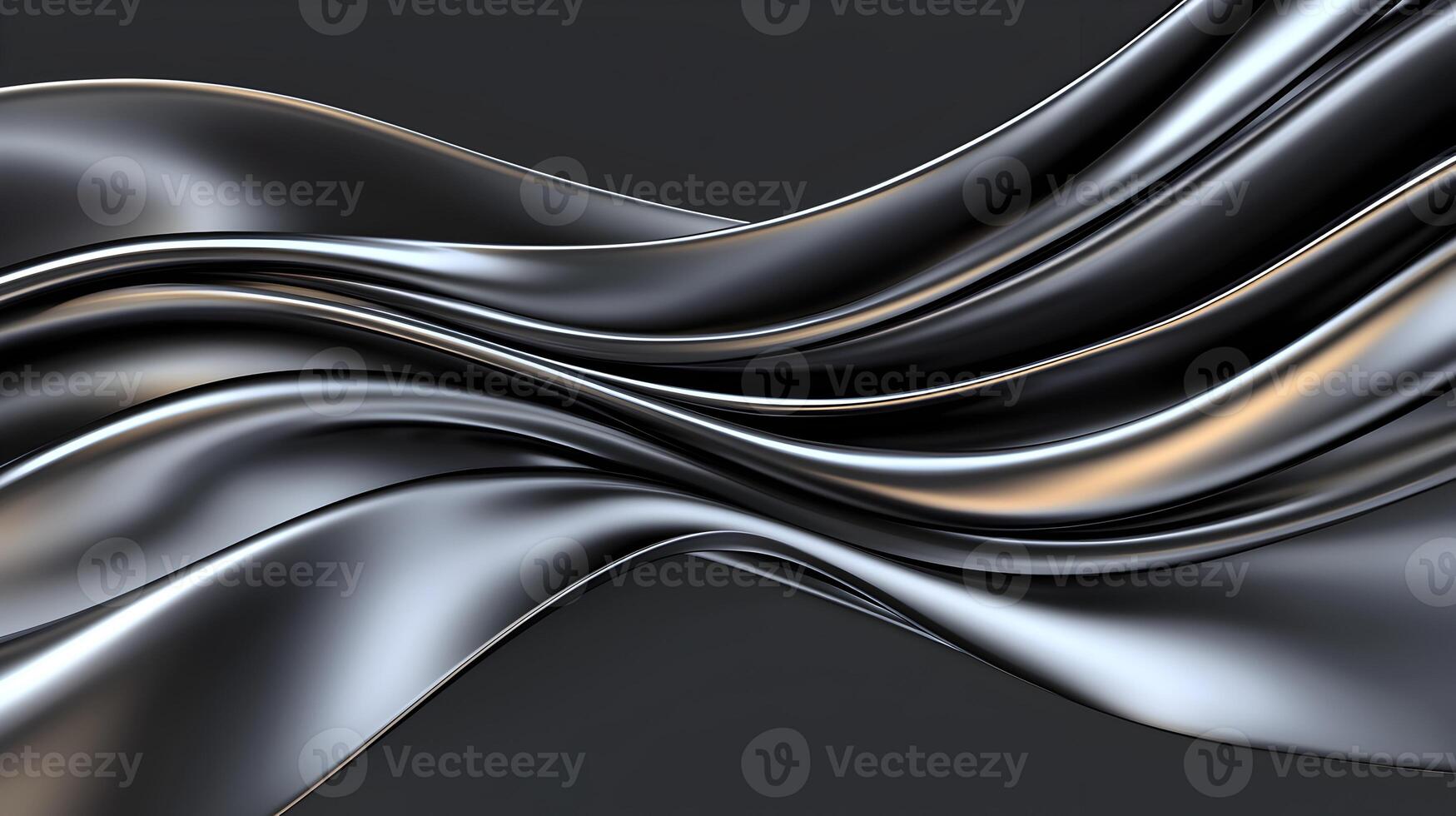A long silver ribbon with a black background photo
