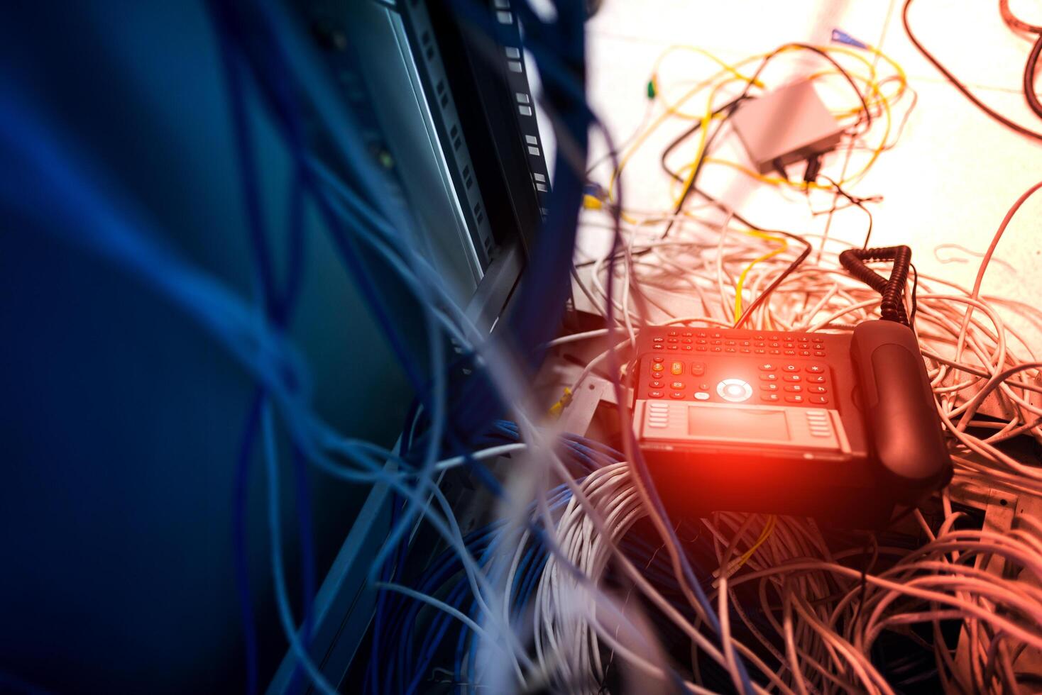 fiber optic with servers in a technology data center photo