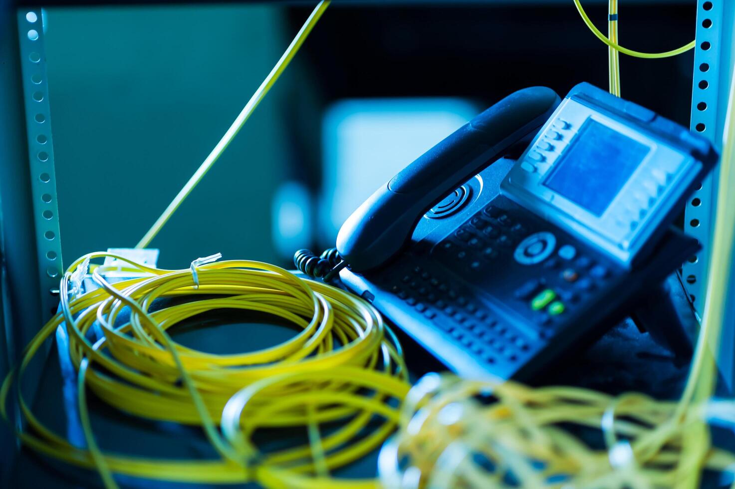 IP phone in network room photo