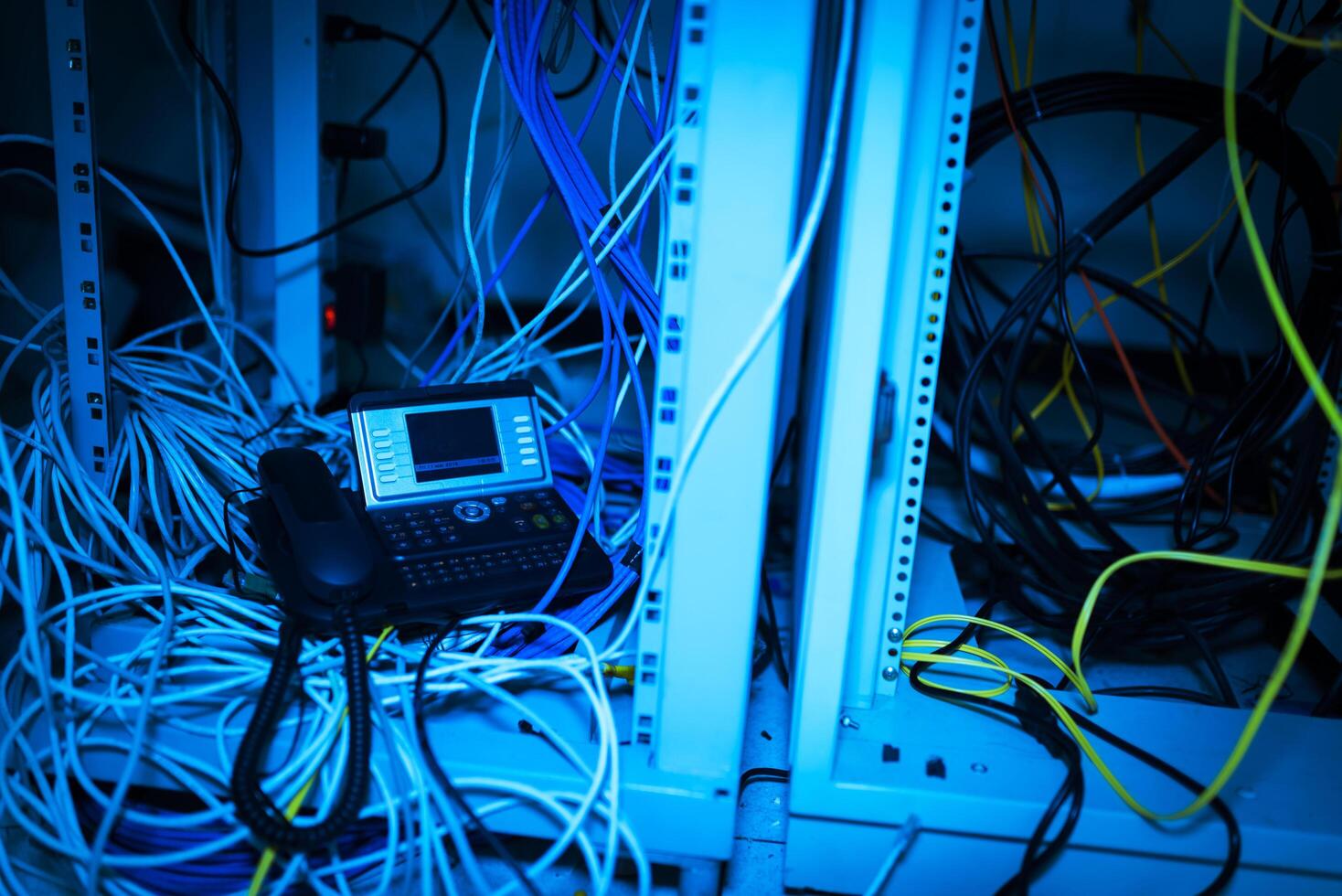 IP phone in network room photo