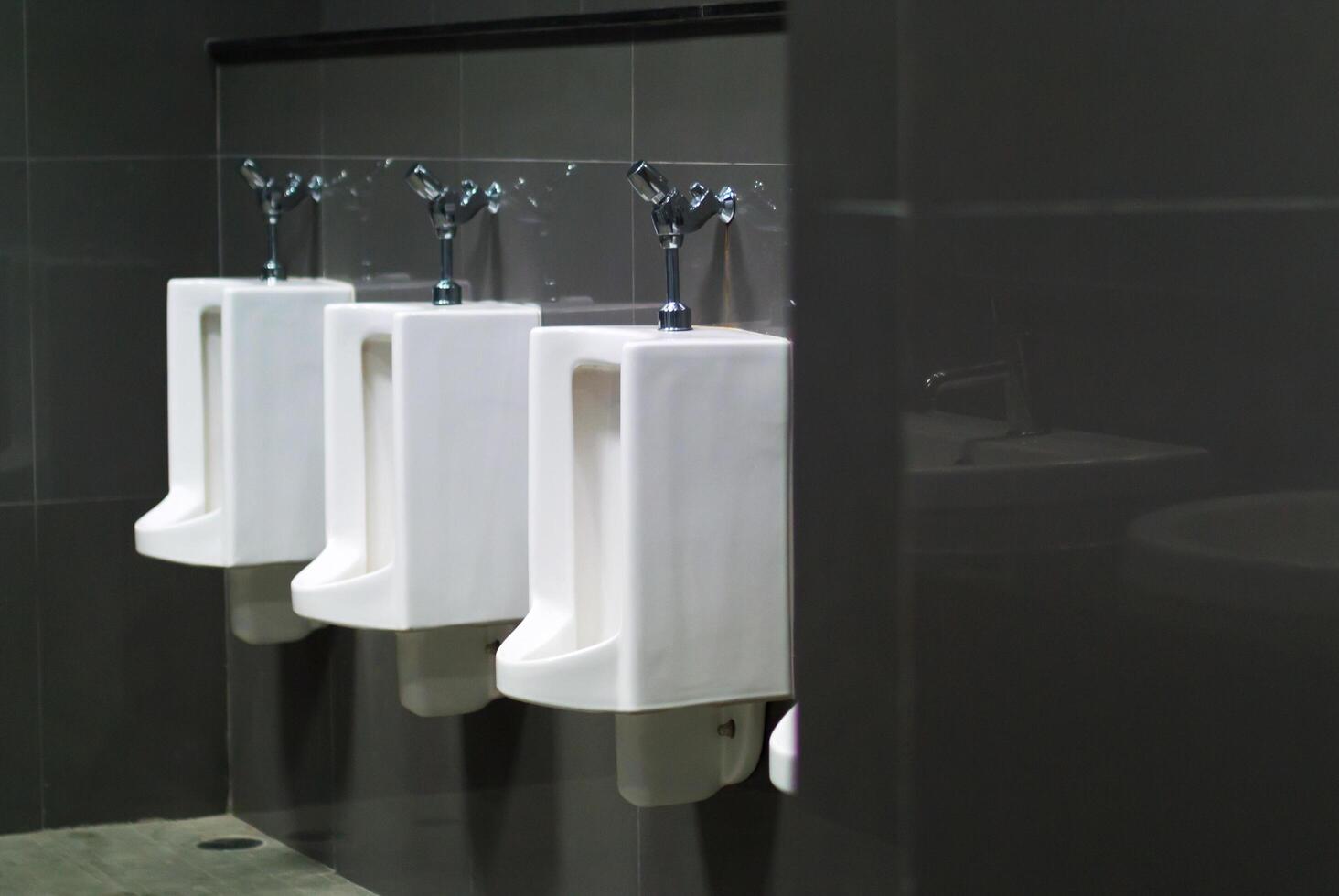 toilet in public place in low light photo