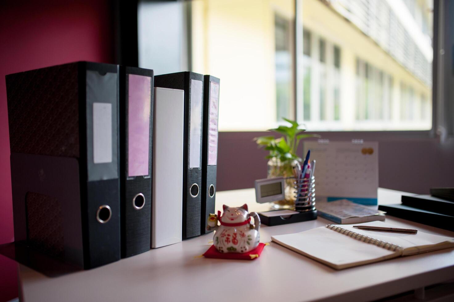 Office desk in work place with soft light photo