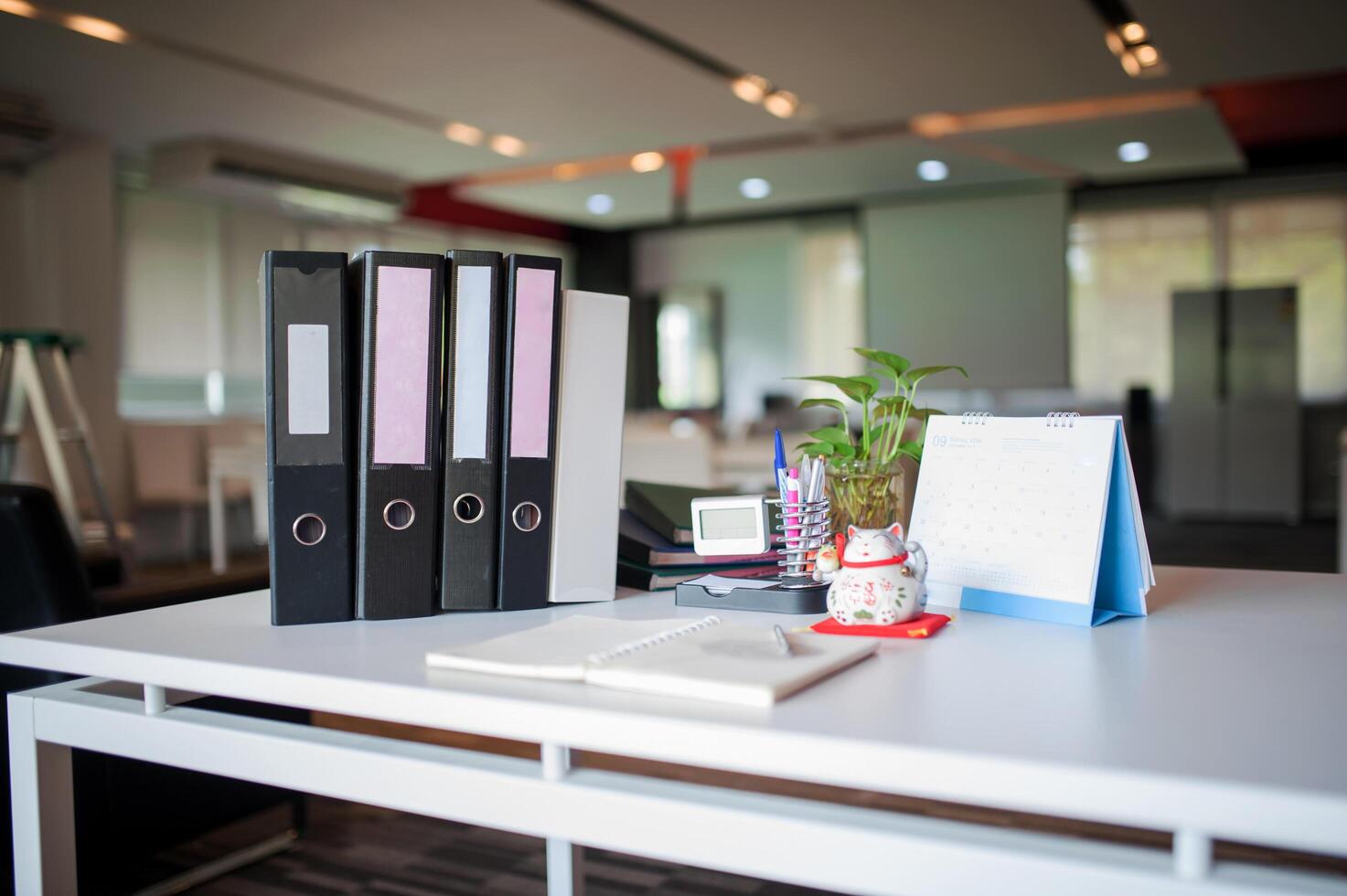 Office desk in work place with soft light photo