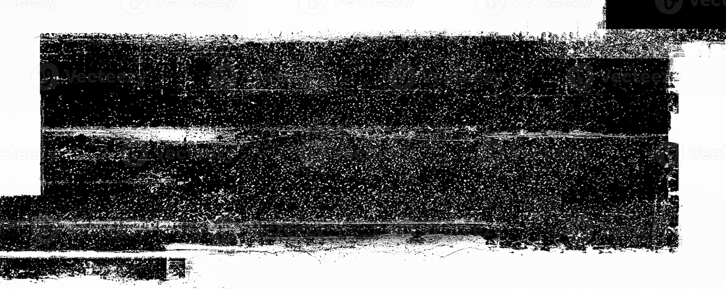 Bold grunge texture with horizontal black distressed layers on a white background, perfect for artistic overlays or design use. photo