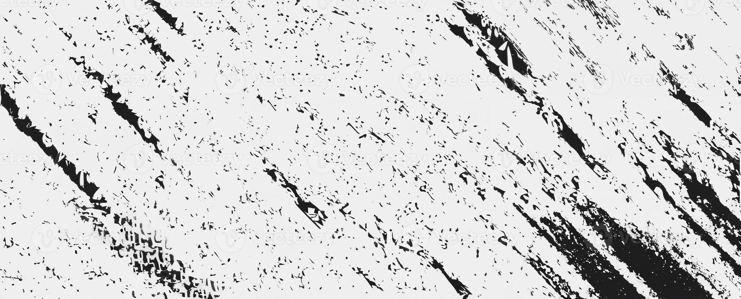 High-contrast black and white abstract grunge pattern with diagonal streaks, perfect for bold artistic designs. photo