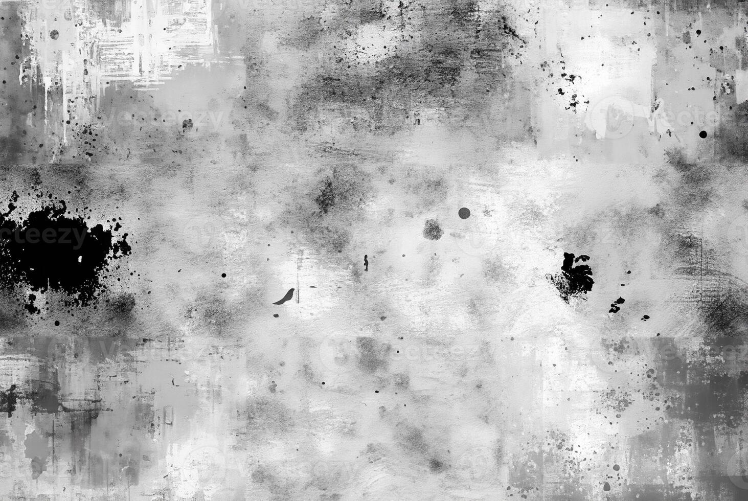 Abstract white grunge surface with dark spots and scratches, ideal for creative designs and textured backgrounds. photo