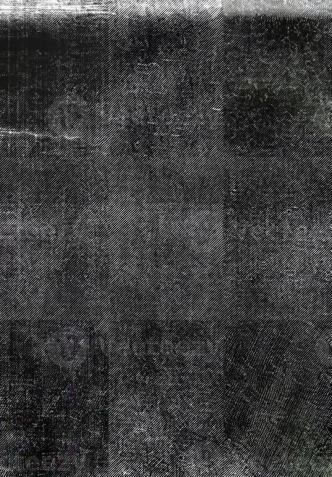Black and white diagonal grunge halftone texture with distressed scratches, ideal for retro or vintage design overlays. photo