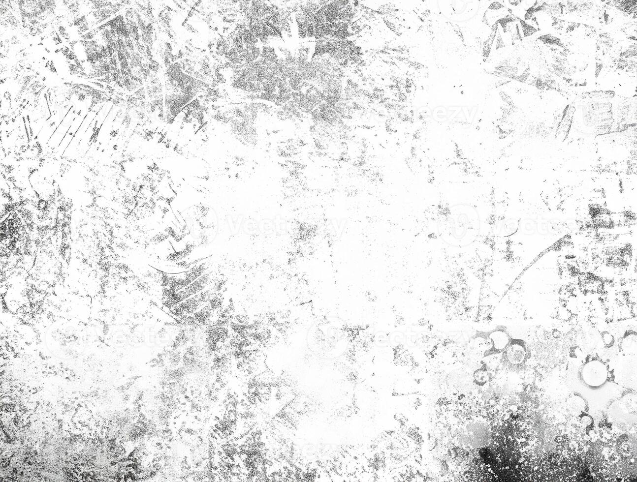 Rough grunge texture with white background and black distressed patterns, ideal for abstract or overlay designs. photo