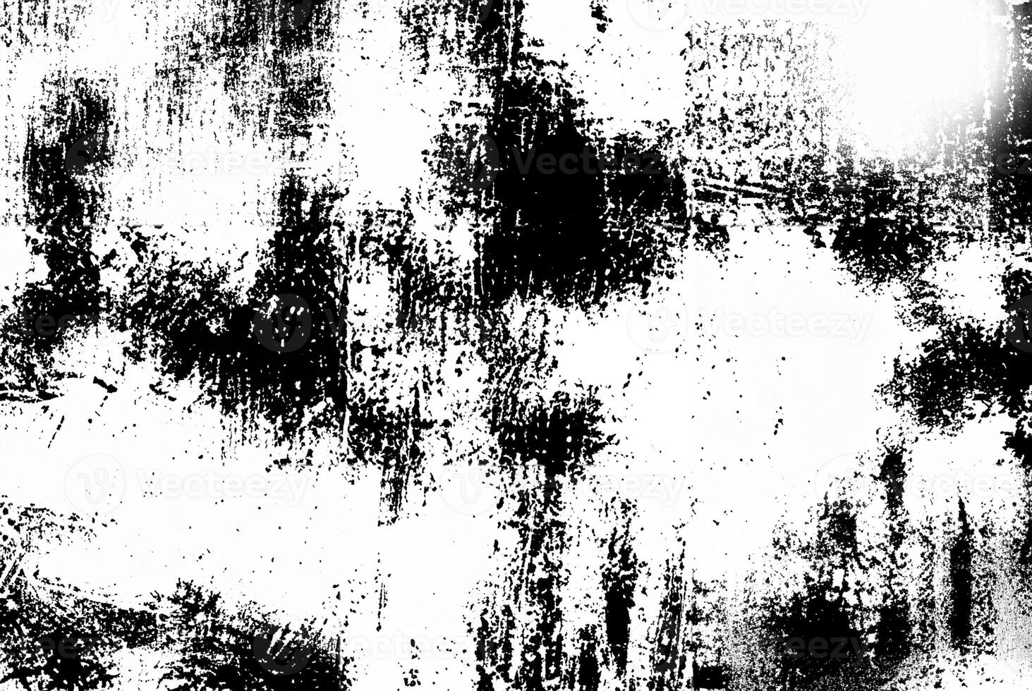 Distressed black and white grunge texture with abstract patterns, suitable for backgrounds or overlays in design. photo