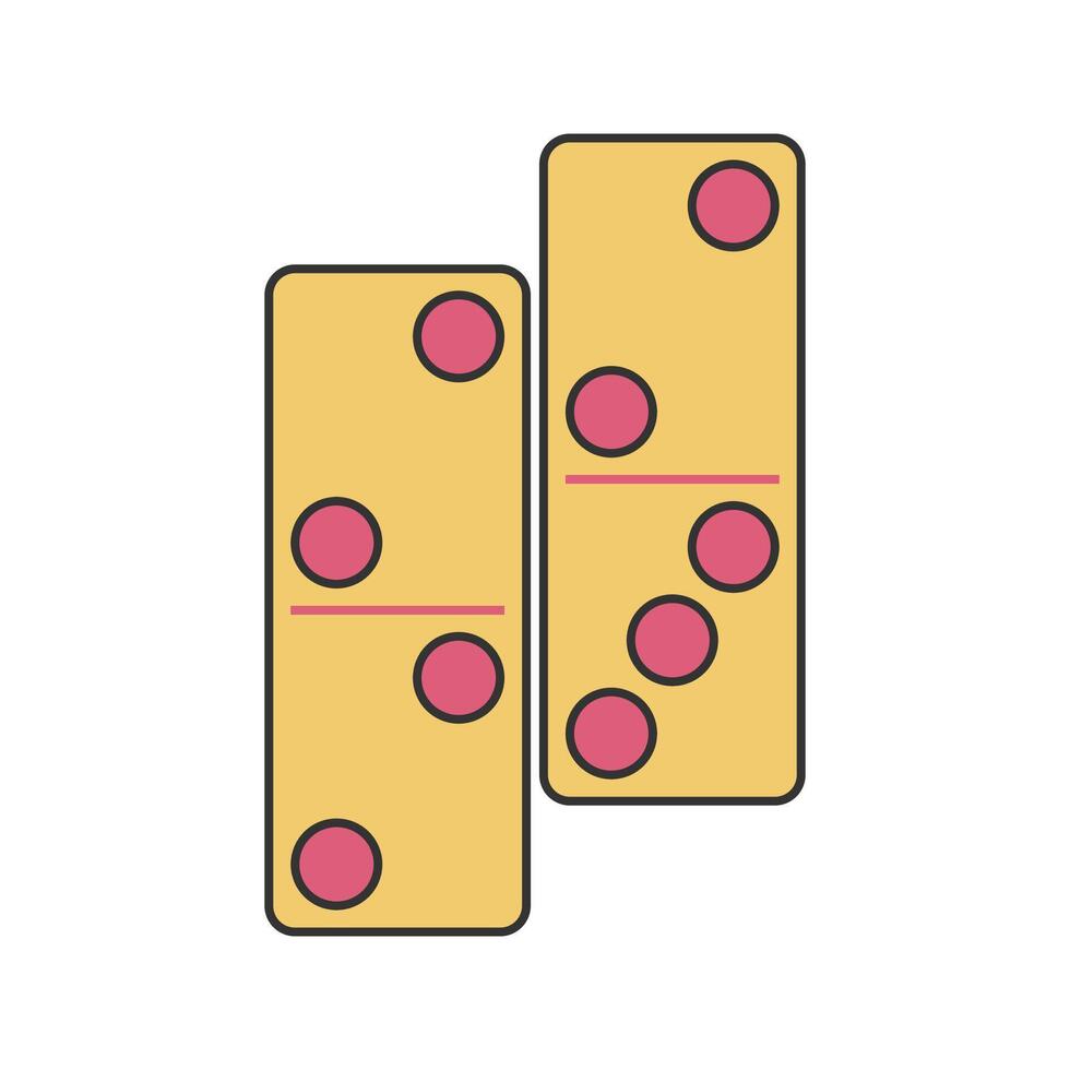 Domino Tiles Icon Illustration with bright color palette in flat design style. Perfect for game themed designs and projects. vector