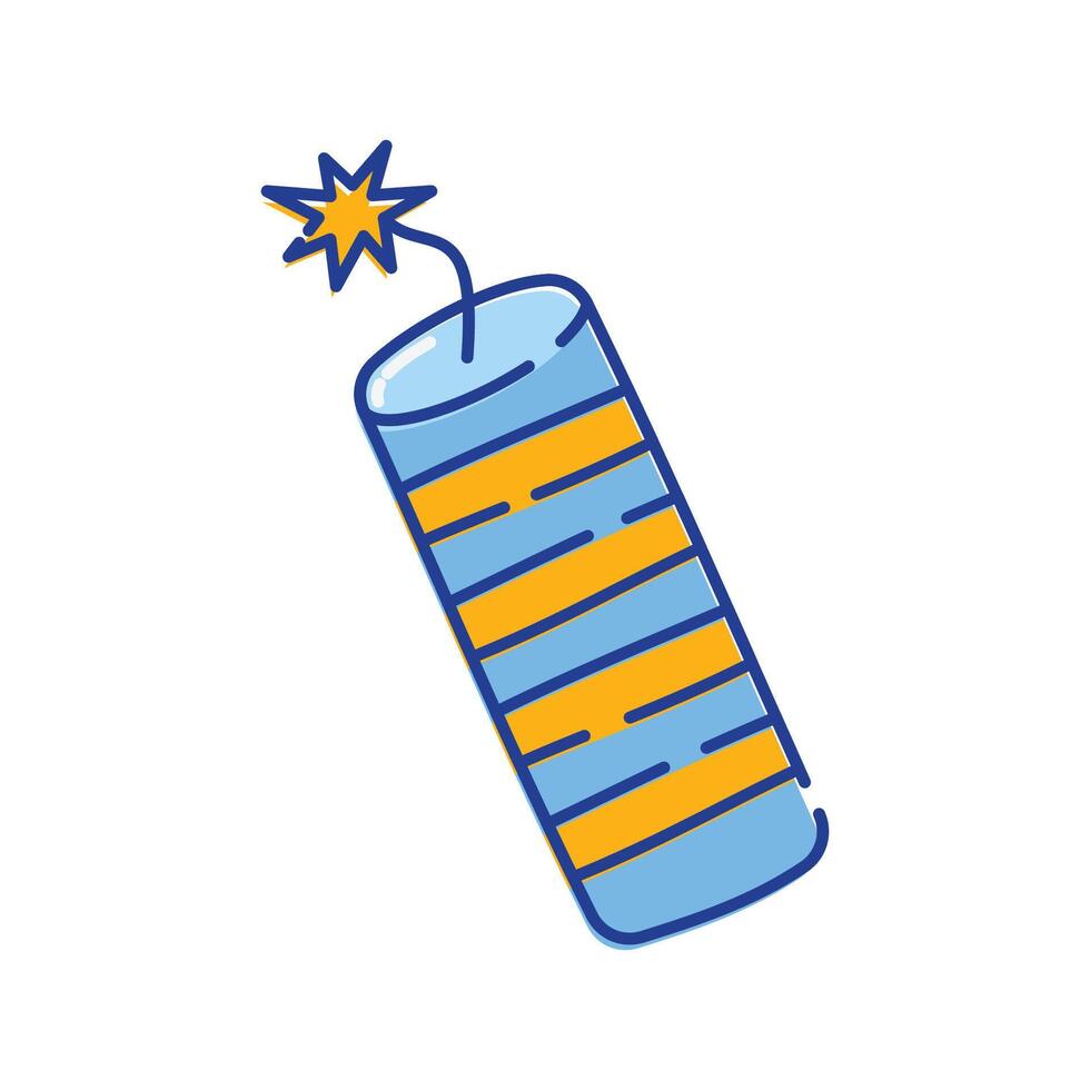 Firework Sparkler Icon Illustration with bright color palette in doddle style. Perfect for festive designs, invitations, new year event, and holiday themed projects. vector