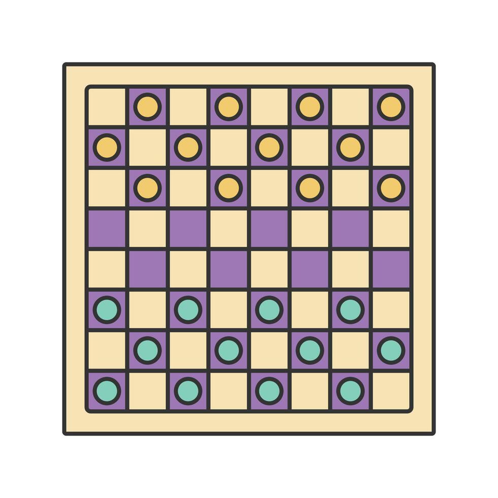 Checkerboard Game Icon Illustration with bright color palette in flat design style. Perfect for game themed designs and projects. vector