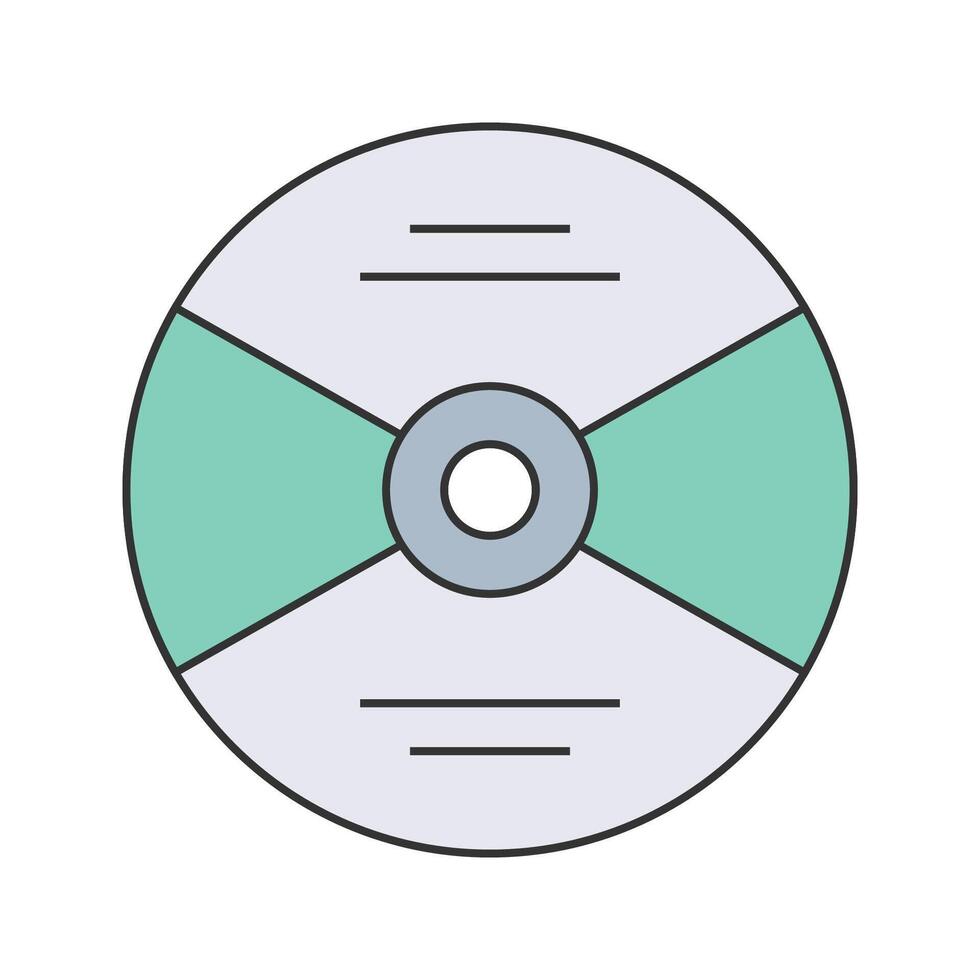 Compact Disc CD Icon Illustration with bright color palette in flat design style. Perfect for game themed designs and projects. vector