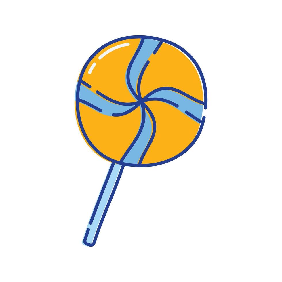Lollipop Icon Illustration with bright color palette in doddle style. Perfect for festive designs, invitations, new year event, and holiday themed projects. vector