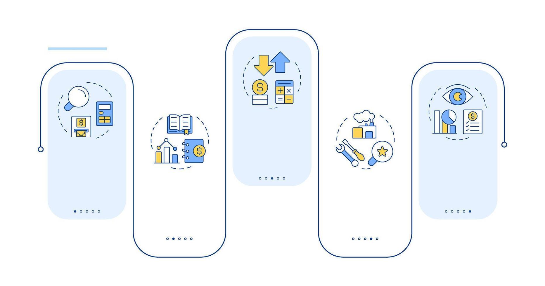 Monthend close checklist structure rectangle infographic . Bank balance. Debit, credit. Data visualization with 5 steps. Editable rectangular options chart vector
