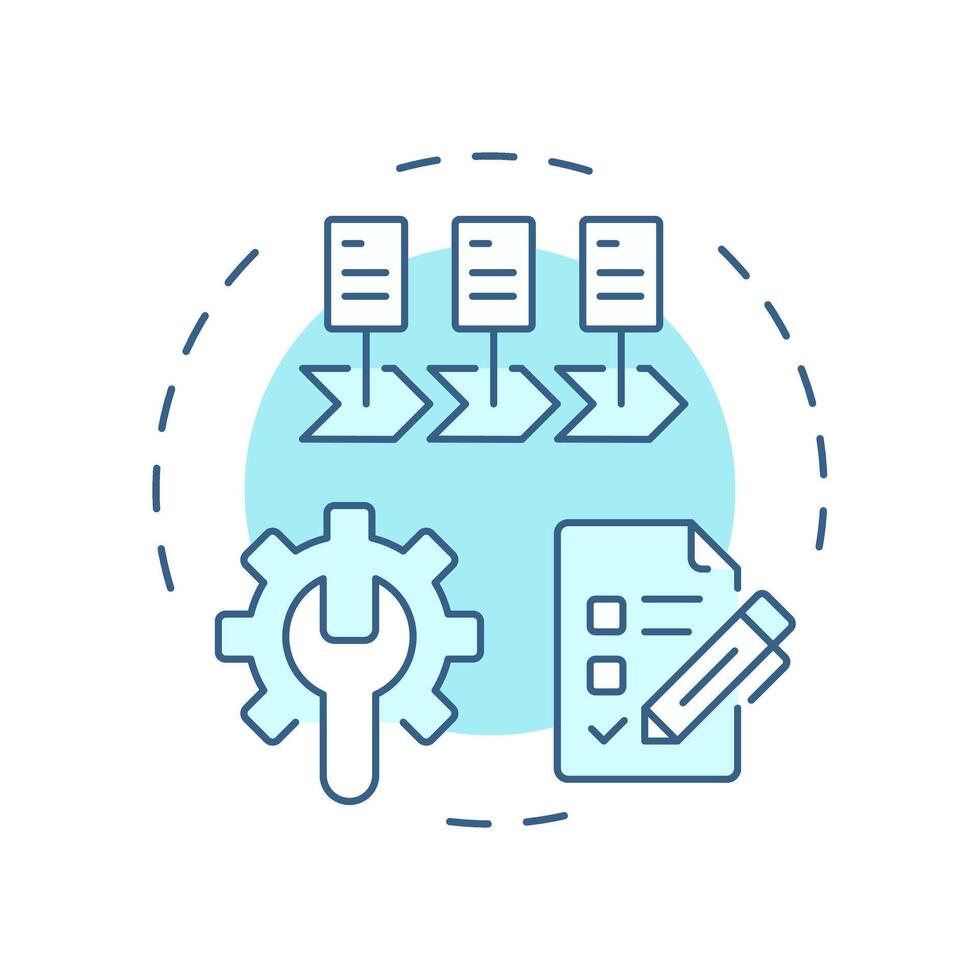 Development of iep soft blue concept icon. Collaboration for better learning. Special education integration. Round shape line illustration. Abstract idea. Graphic design. Easy to use in blog post vector