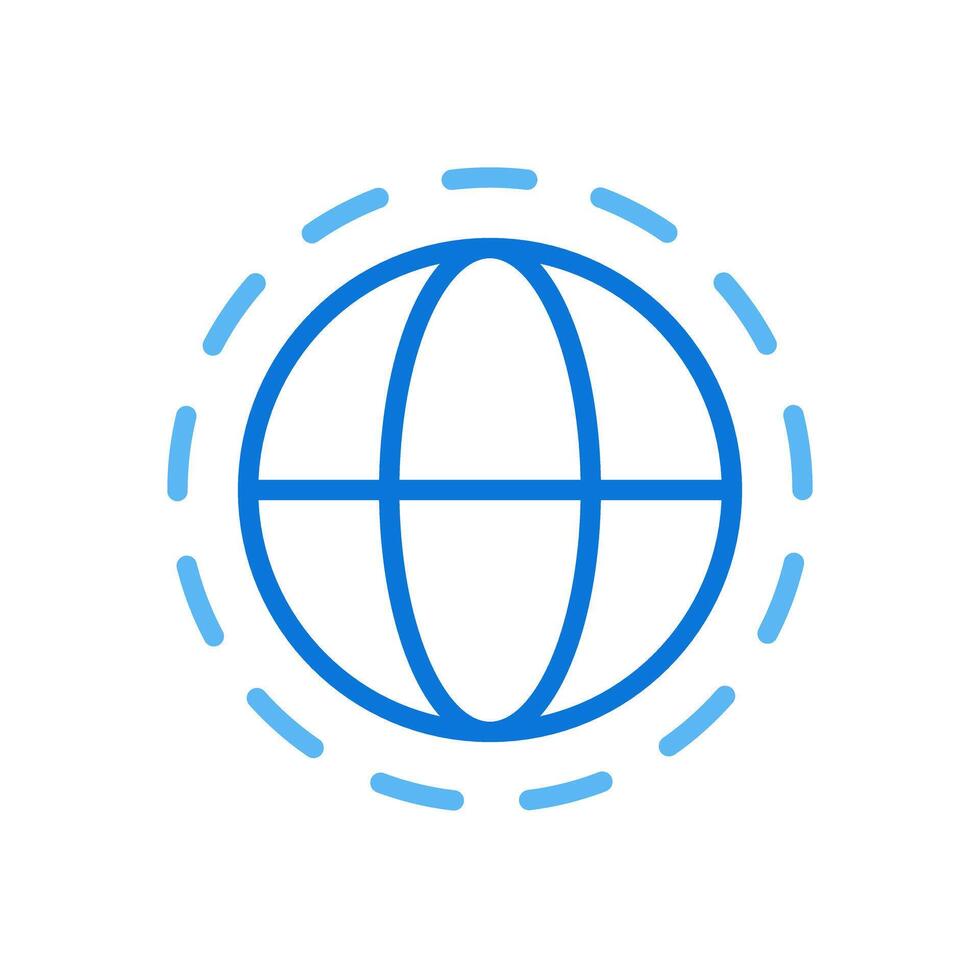 Atmosphere of Earth two color line icon. Ozone layer surrounding planet. Protective function. Environmental bicolor outline symbol. Duotone linear pictogram. Isolated illustration. Editable stroke vector