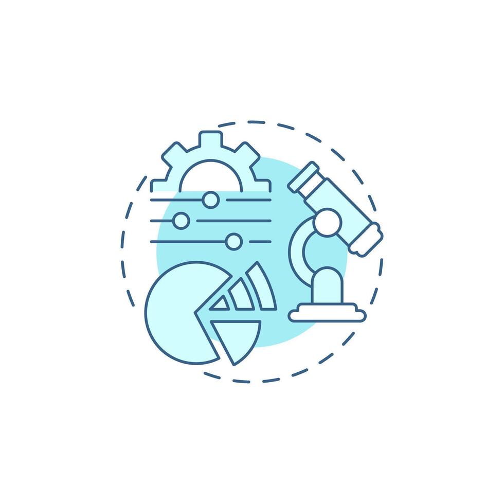 Experimental research soft blue concept icon. Laboratory equipment. Education, technology. Round shape line illustration. Abstract idea. Graphic design. Easy to use in infographic, presentation vector