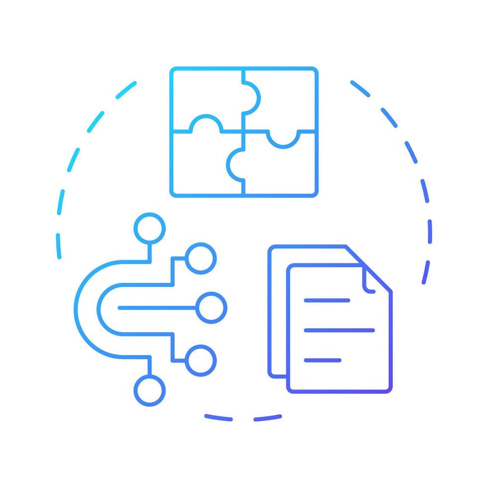 Complex data blue gradient concept icon. Digital business, artificial intelligence. Round shape line illustration. Abstract idea. Graphic design. Easy to use in infographic, presentation vector
