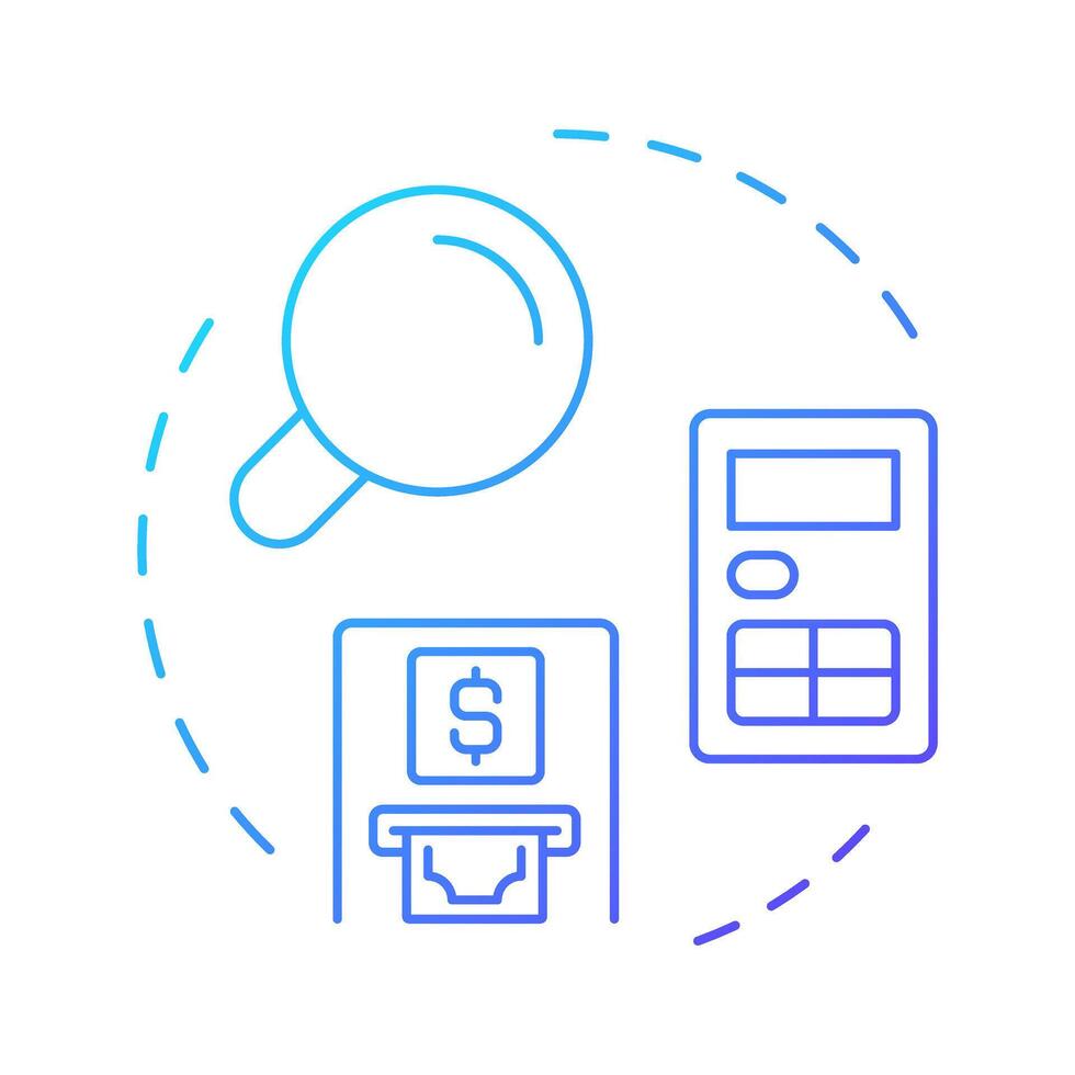 Bank reconciliation blue gradient concept icon. Banking statement, accounting bill. Round shape line illustration. Abstract idea. Graphic design. Easy to use in infographic, presentation vector